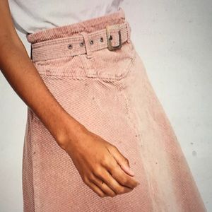 Free People Belt It Up Cord Midi Skirt NWT